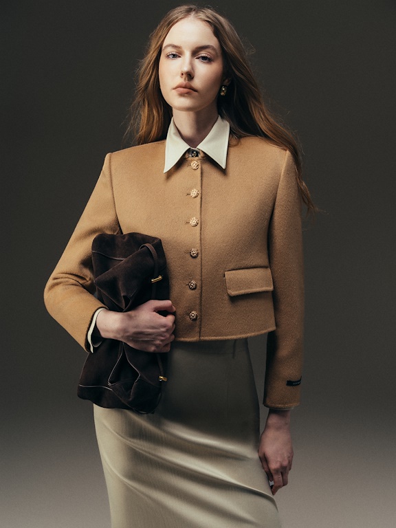 Áo dạ Handmade cổ tàu 2 nắp túi trước